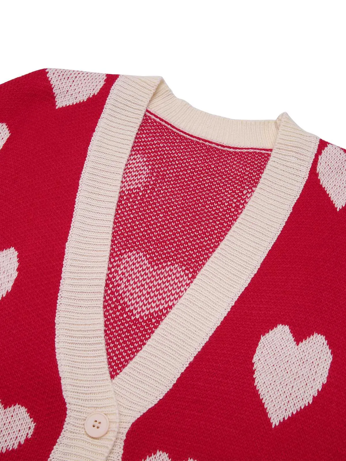 1950s Button Heart Dot Knitted Cardigan sold by Retro Stage product image thumbnail 4