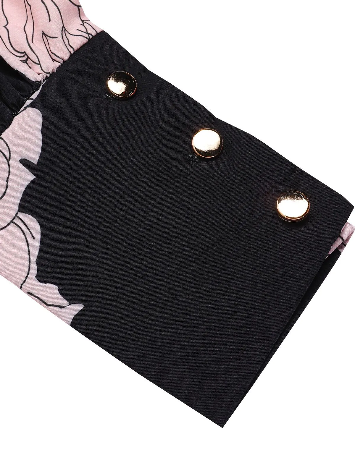 1940s V-Neck Peony Floral Belted Dress sold by Retro Stage product image thumbnail 4