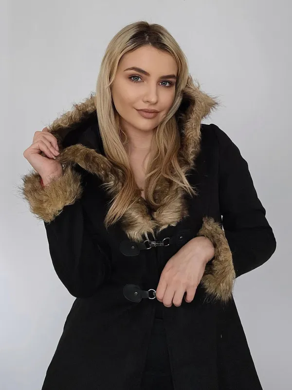 1950s Solid Buckle Fur Trimmed Coat sold by Retro Stage