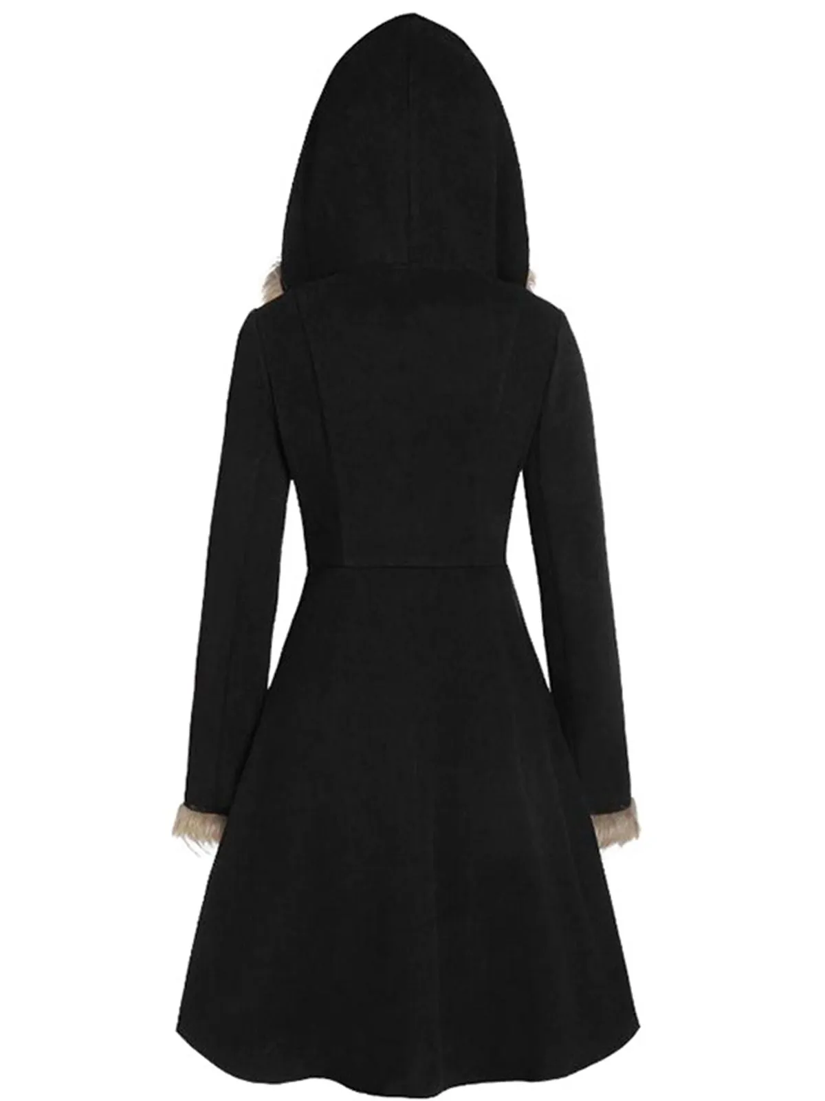 1950s Solid Buckle Fur Trimmed Coat sold by Retro Stage product image thumbnail 5