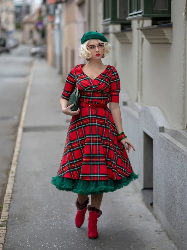 1950s Plaid Sweetheart Fold Swing Dress sold by Retro Stage