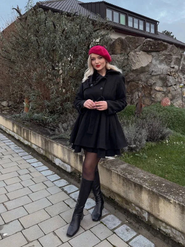 1950s Fur Collar Waisted Winter Coat sold by Retro Stage