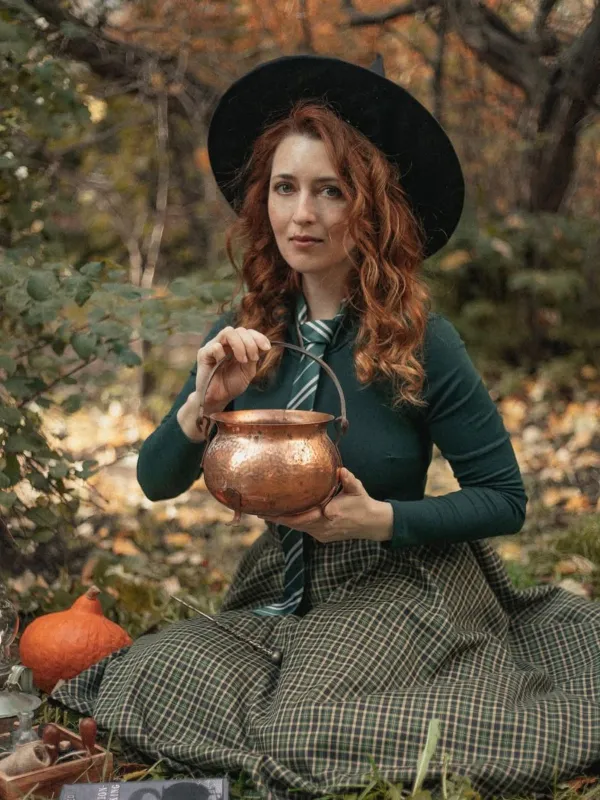 Dark Green 1950s Plaid Knitting Dress sold by Retro Stage