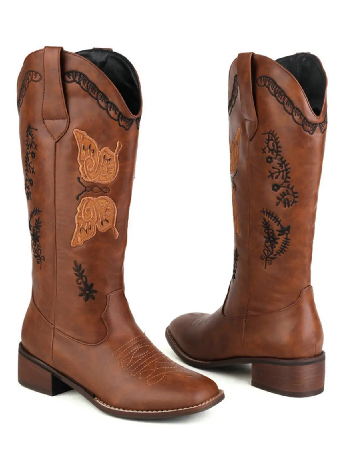 Retro Solid Leather Long Heel Boots sold by Retro Stage product image thumbnail 2