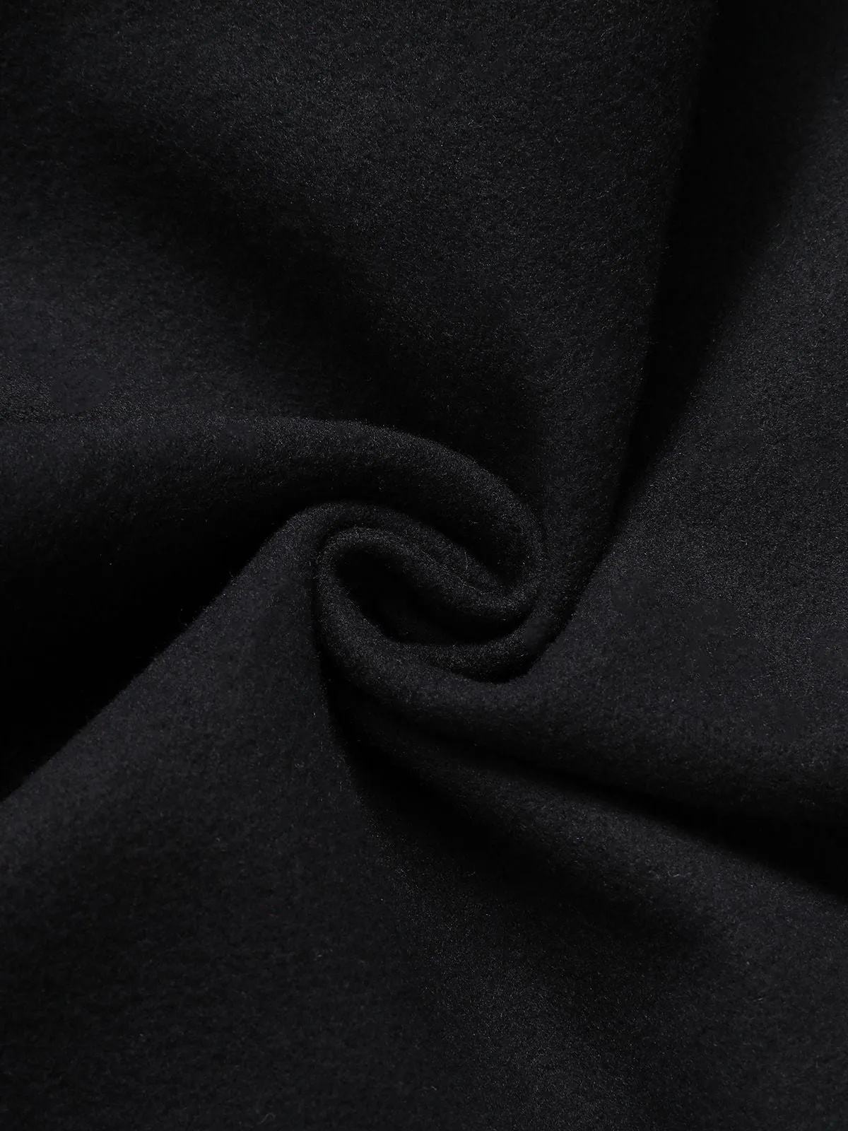 Black 1940s Embroidered Lapel Pocket Belted Coat sold by Retro Stage product image thumbnail 4