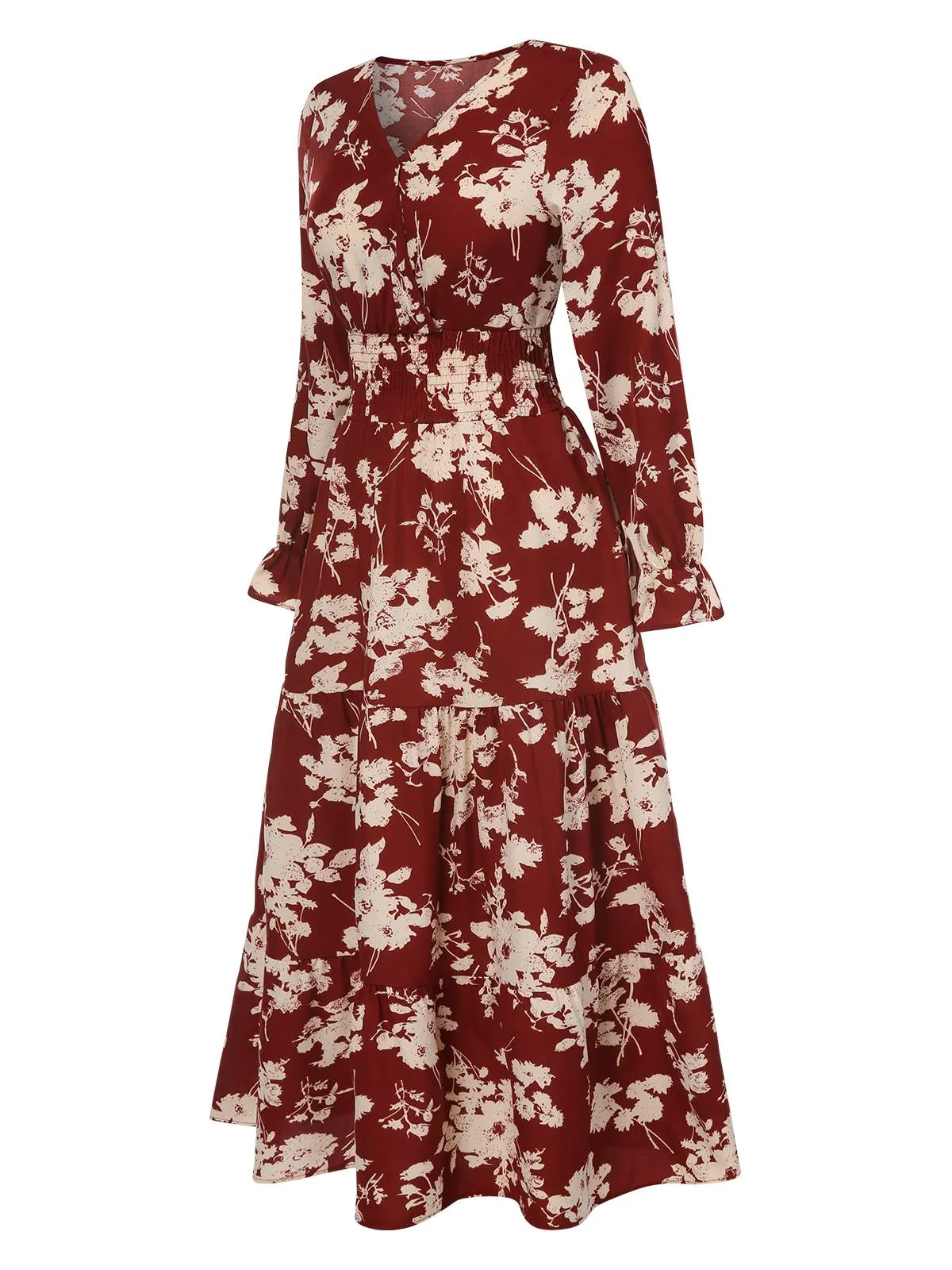 1930s Flower Silhouette V-Neck Maxi Dress sold by Retro Stage product image thumbnail 2
