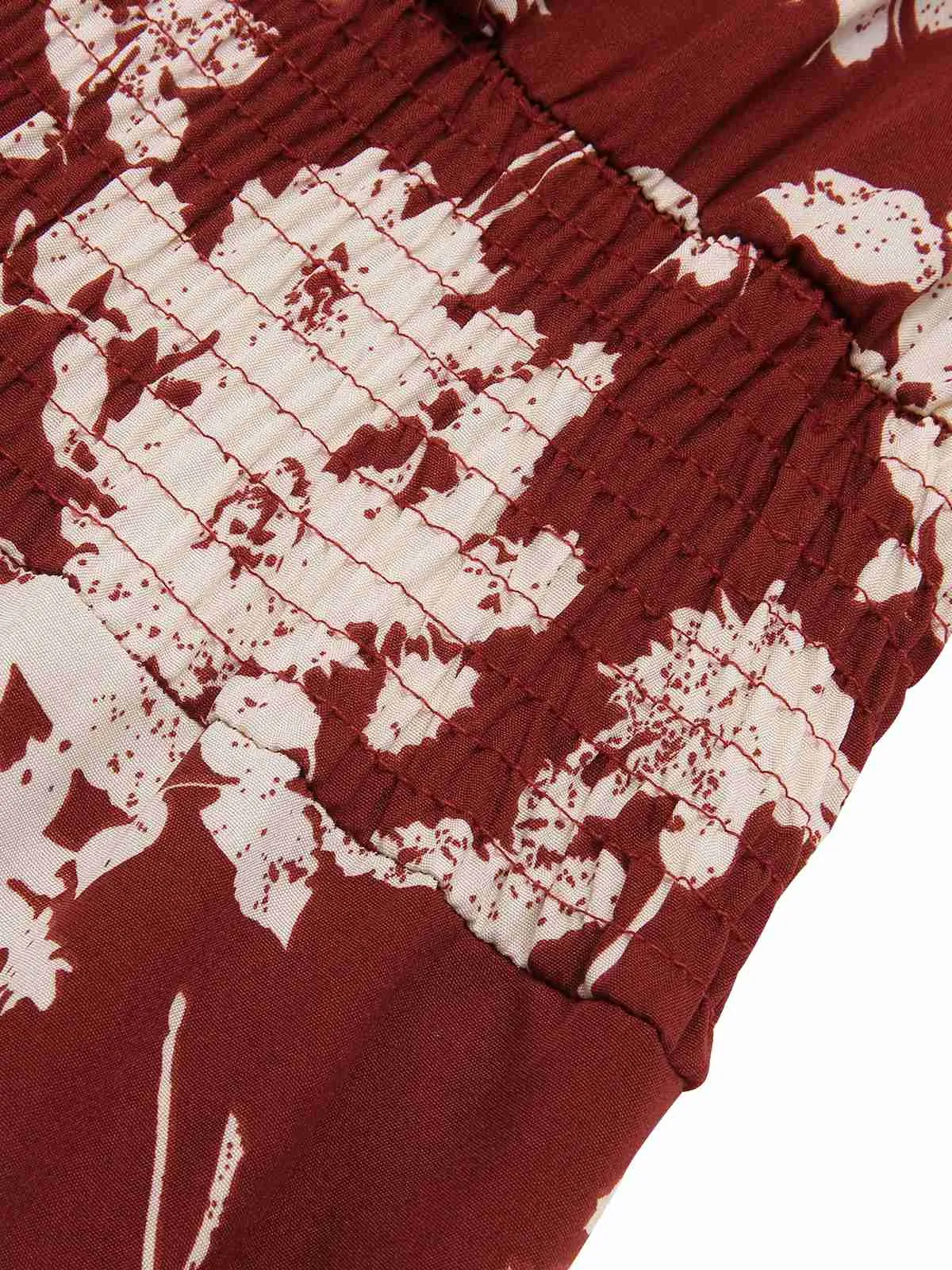 1930s Flower Silhouette V-Neck Maxi Dress sold by Retro Stage product image thumbnail 4