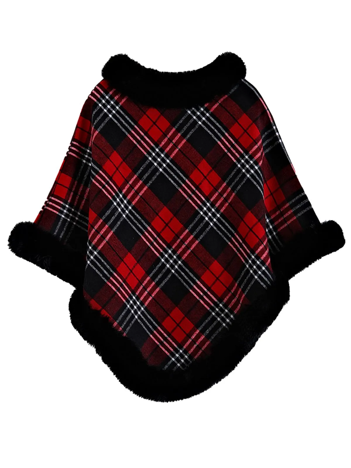 1950s Plaid Velvet Rex Rabbit Fur Shawl sold by Retro Stage product image thumbnail 3