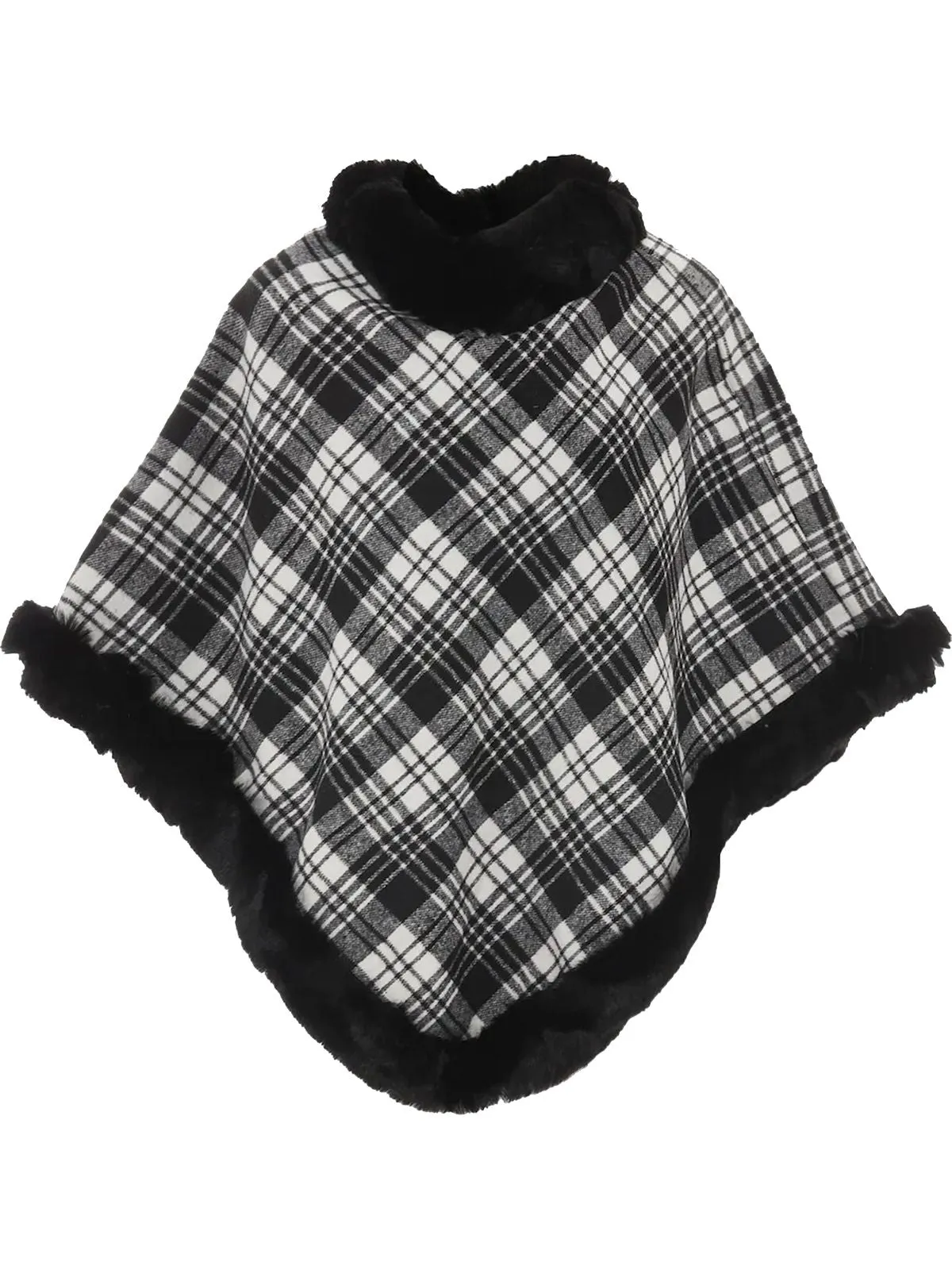 1950s Plaid Velvet Rex Rabbit Fur Shawl sold by Retro Stage