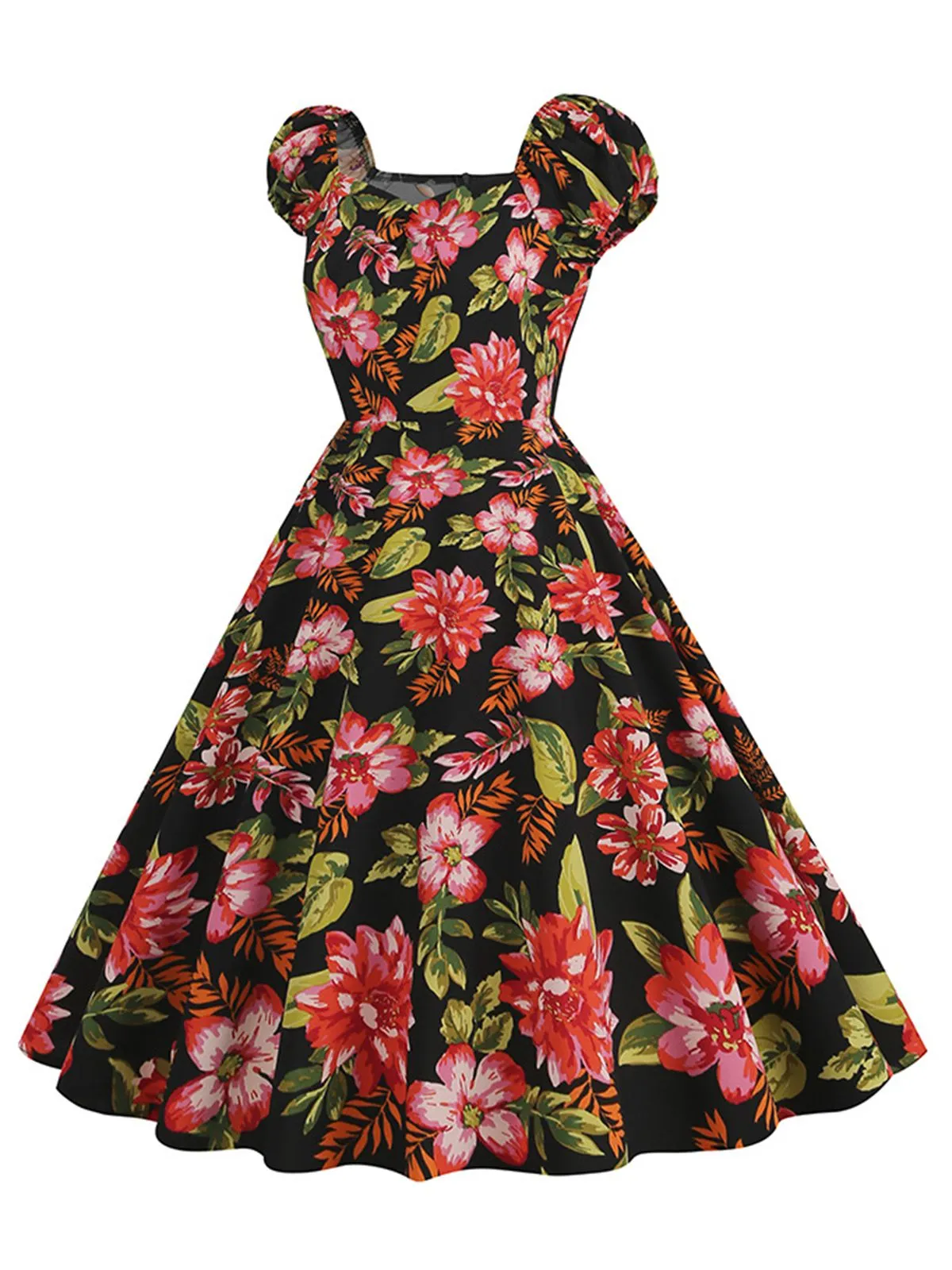 1950s Floral Hepburn Elegant Vintage Dress sold by Retro Stage product image thumbnail 2