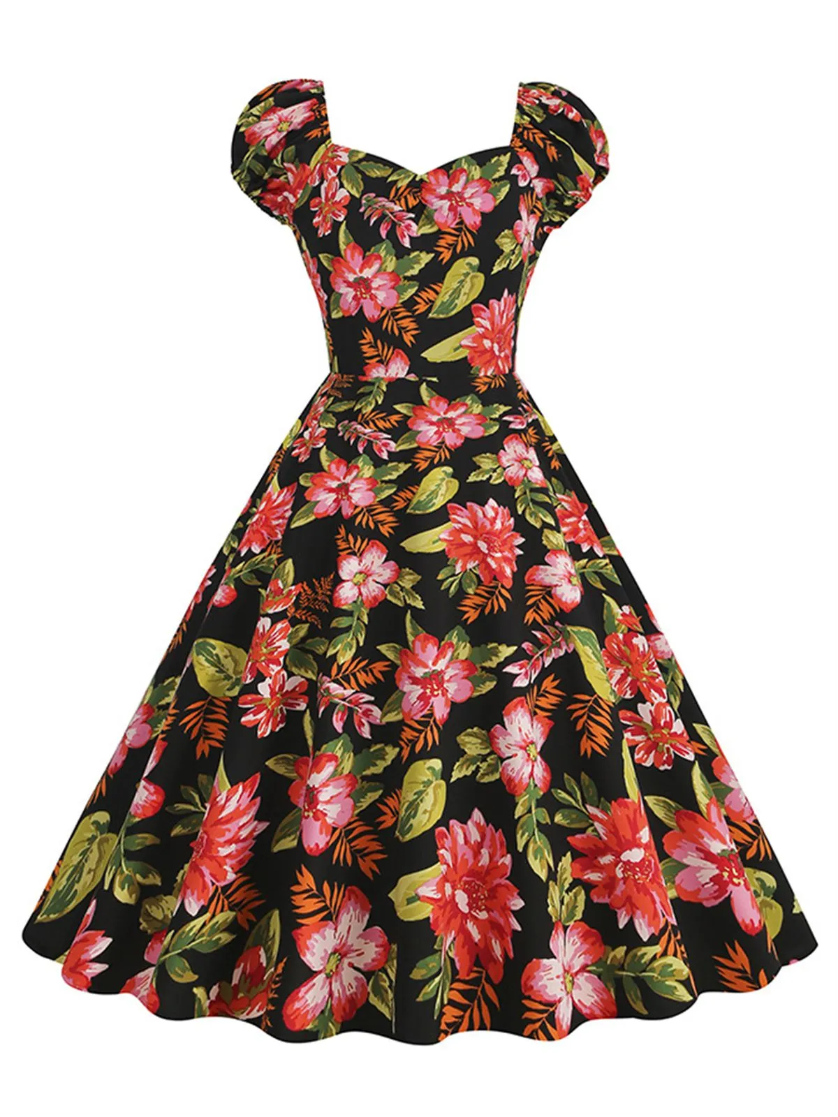 1950s Floral Hepburn Elegant Vintage Dress sold by Retro Stage