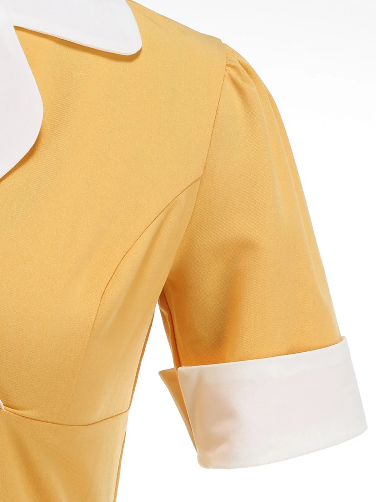 1950s Notched Collar Colorblock Swing Dress sold by Retro Stage product image thumbnail 5