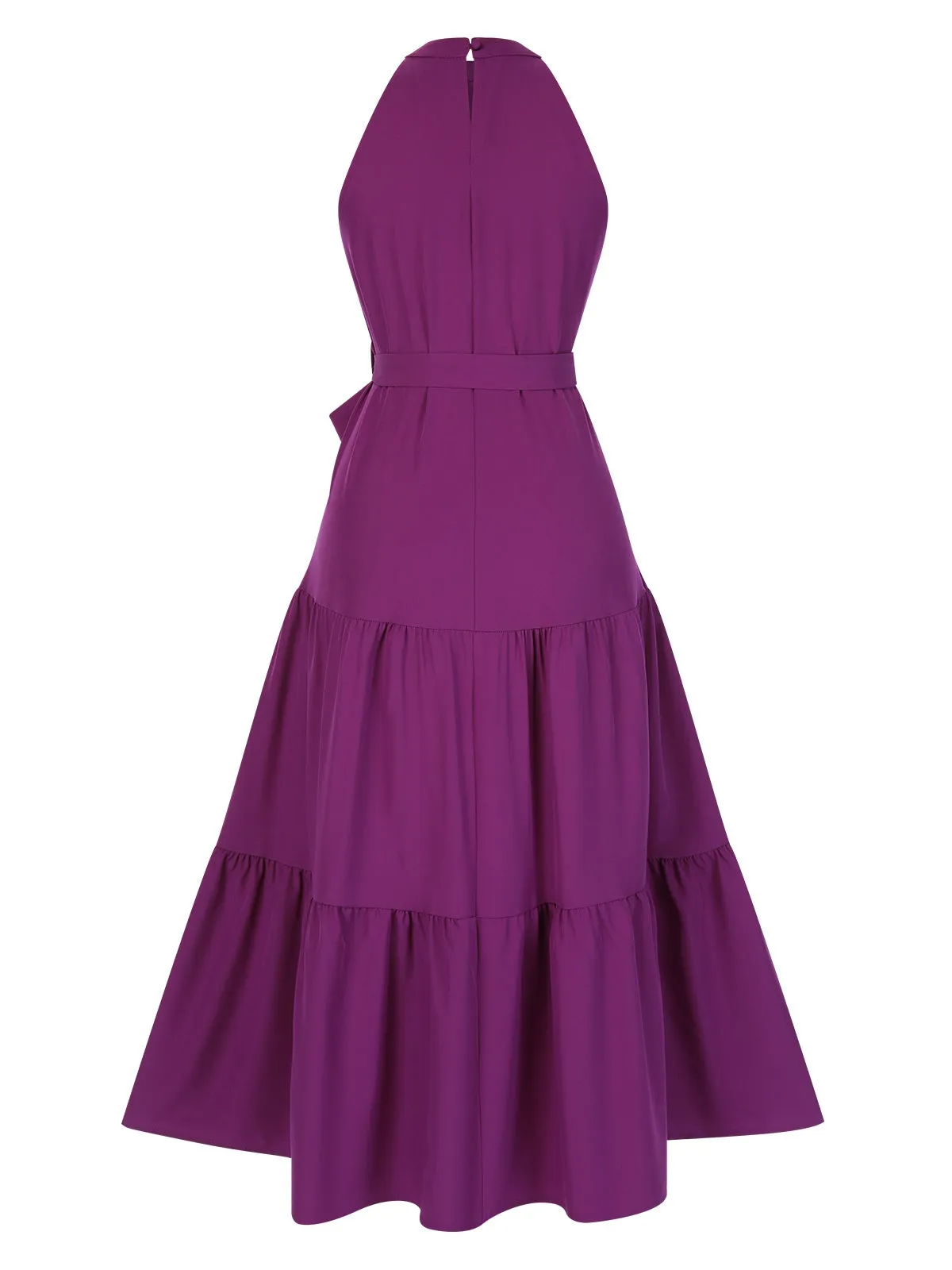 1950s Solid Crew Halter Tiered Dress sold by Retro Stage product image thumbnail 3