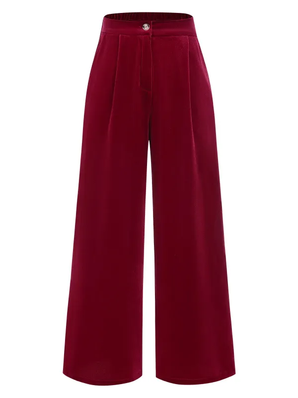 1950s Velvet High-Waist Solid Pants sold by Retro Stage