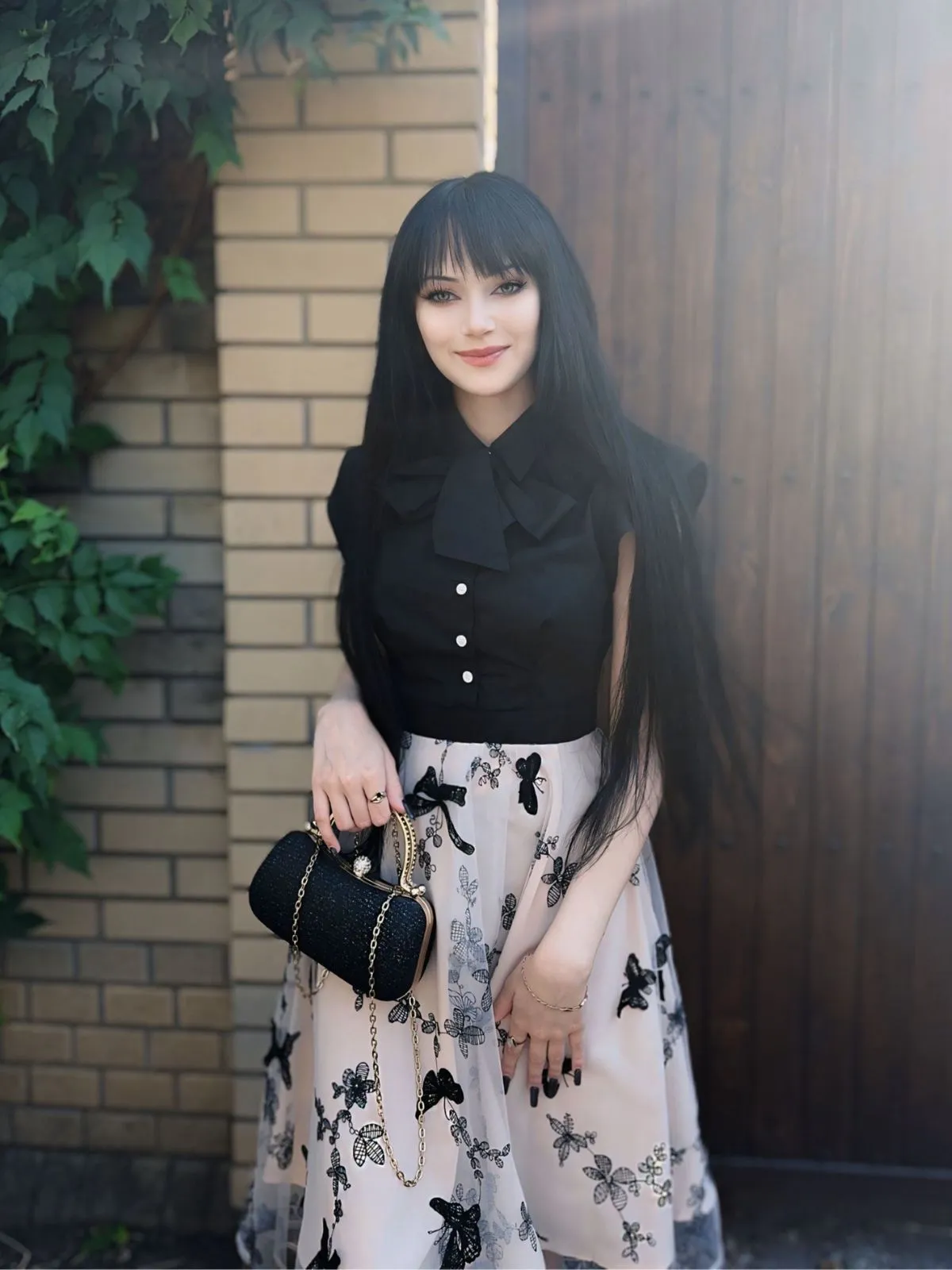 Black 1950s Butterfly Patchwork Vintage Dress sold by Retro Stage product image thumbnail 3