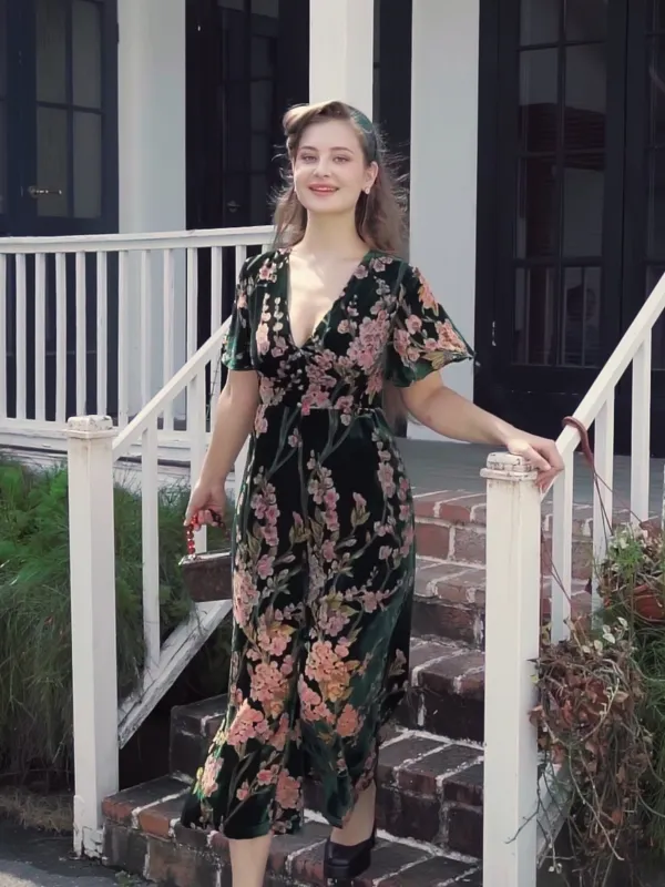 Green 1930s Velvet Vintage Jumpsuit sold by Retro Stage