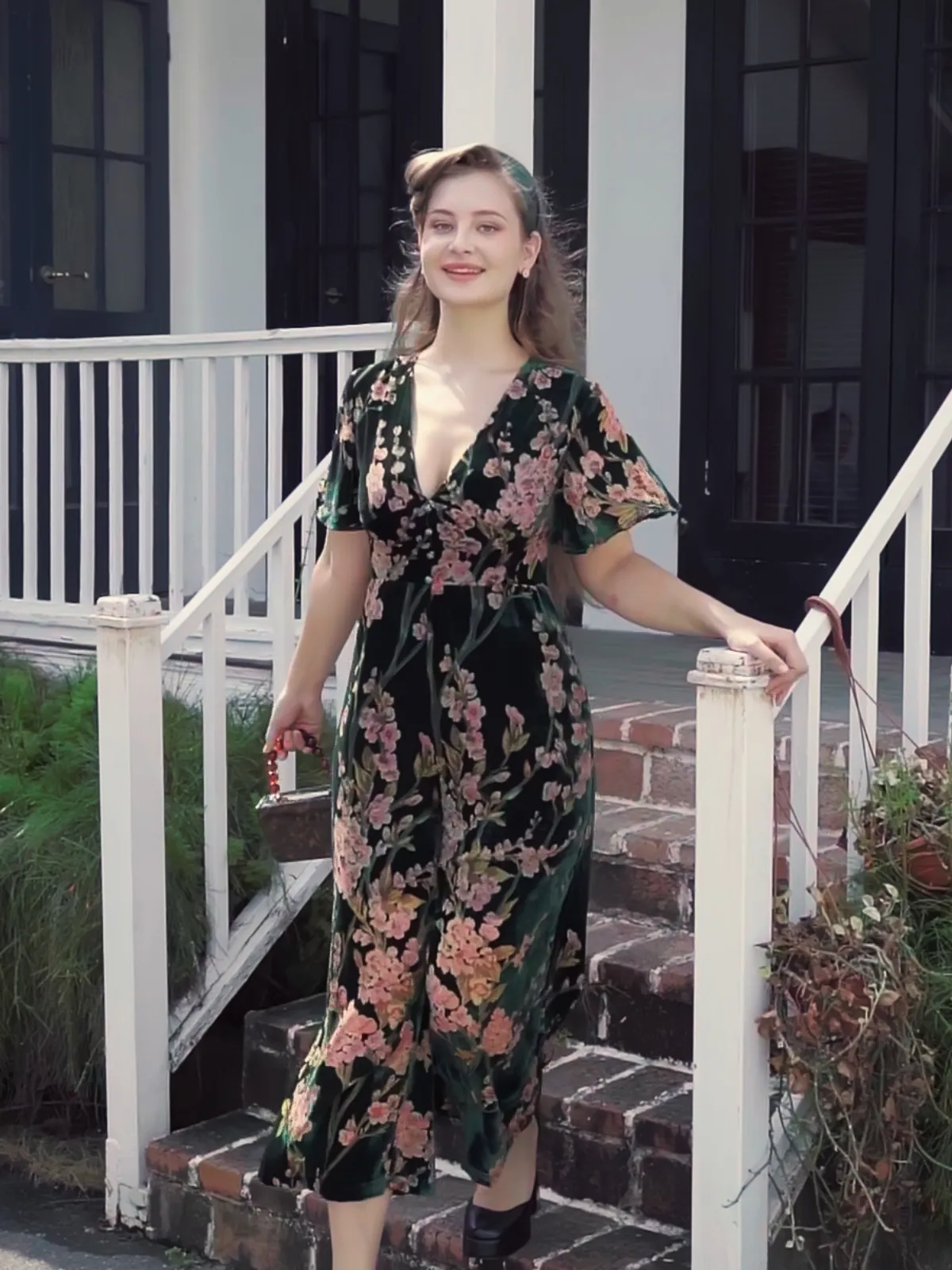 Green 1930s Velvet Vintage Jumpsuit sold by Retro Stage