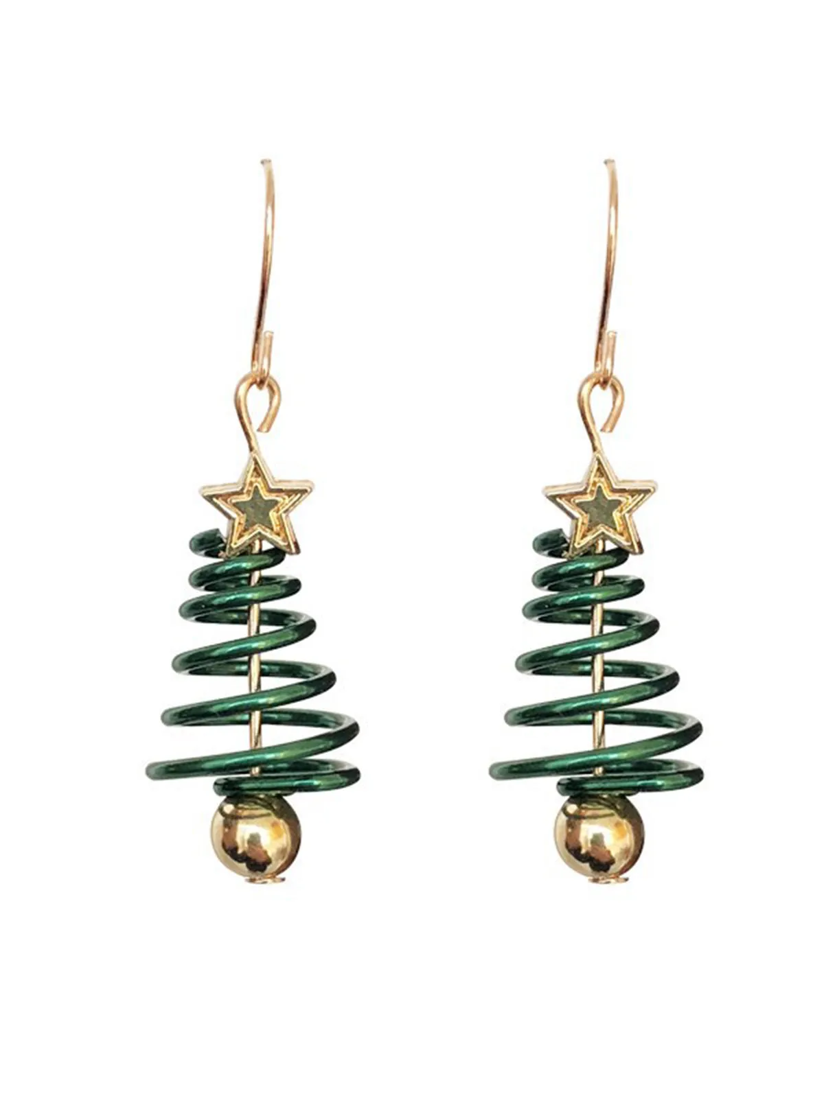 Christmas Tree Star Twist Earrings sold by Retro Stage