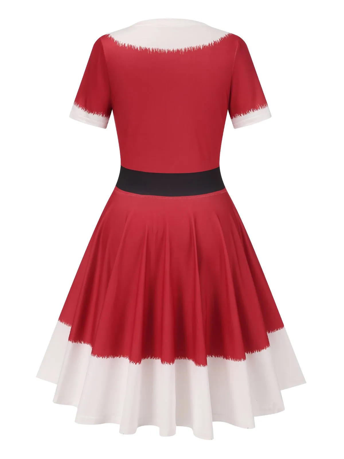 Red 1950s Christmas Candy Cane Dress sold by Retro Stage product image thumbnail 4