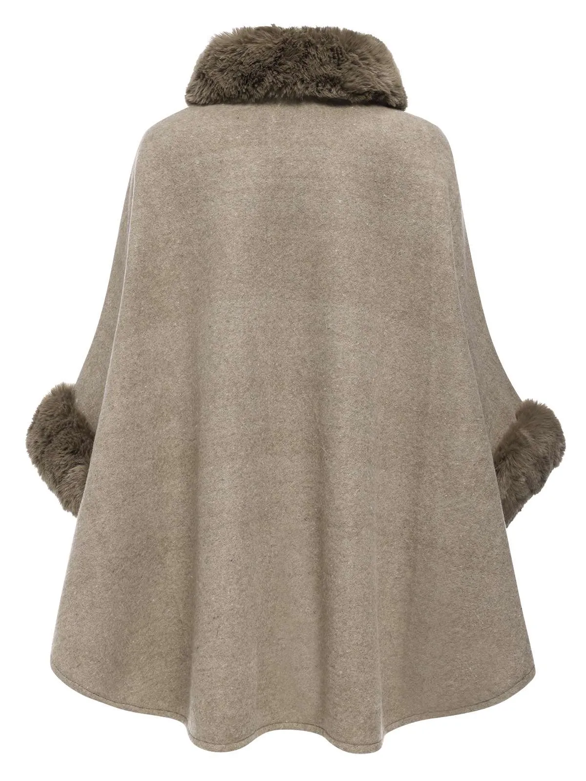 Coffee 1940s Faux Fur Collar Batwing Coat sold by Retro Stage product image thumbnail 3