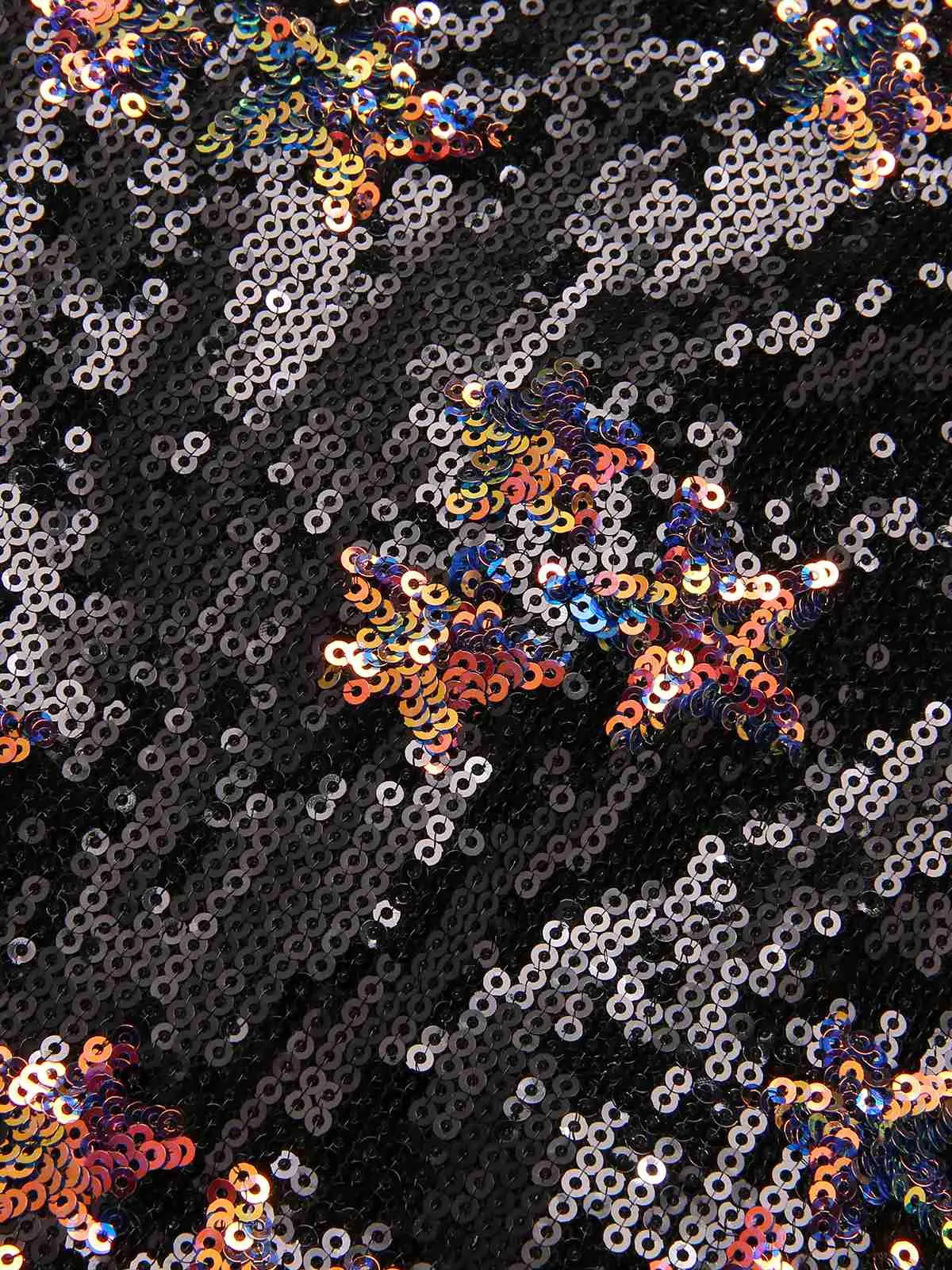 Black 1960s Stars Sequined Mesh Patchwork Dress sold by Retro Stage product image thumbnail 5