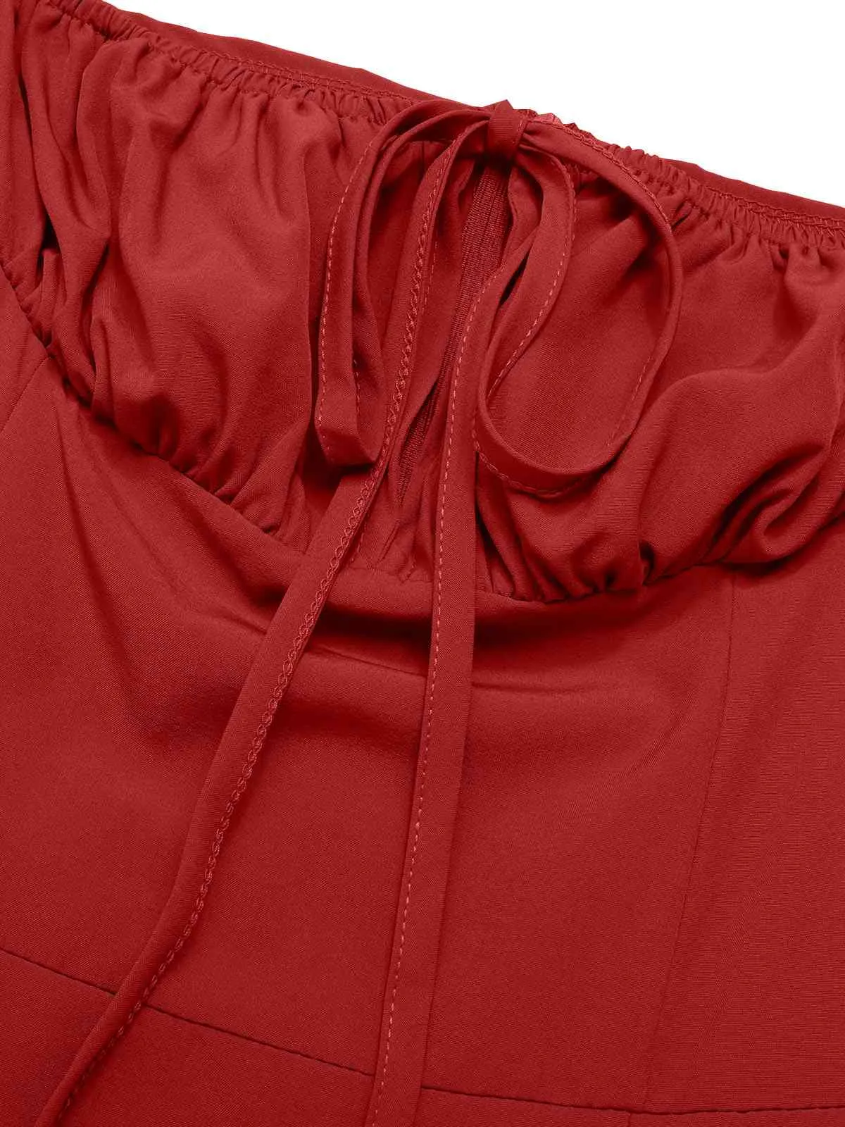 1940s Side Slit Puff Sleeve Square Neck Dress sold by Retro Stage product image thumbnail 4