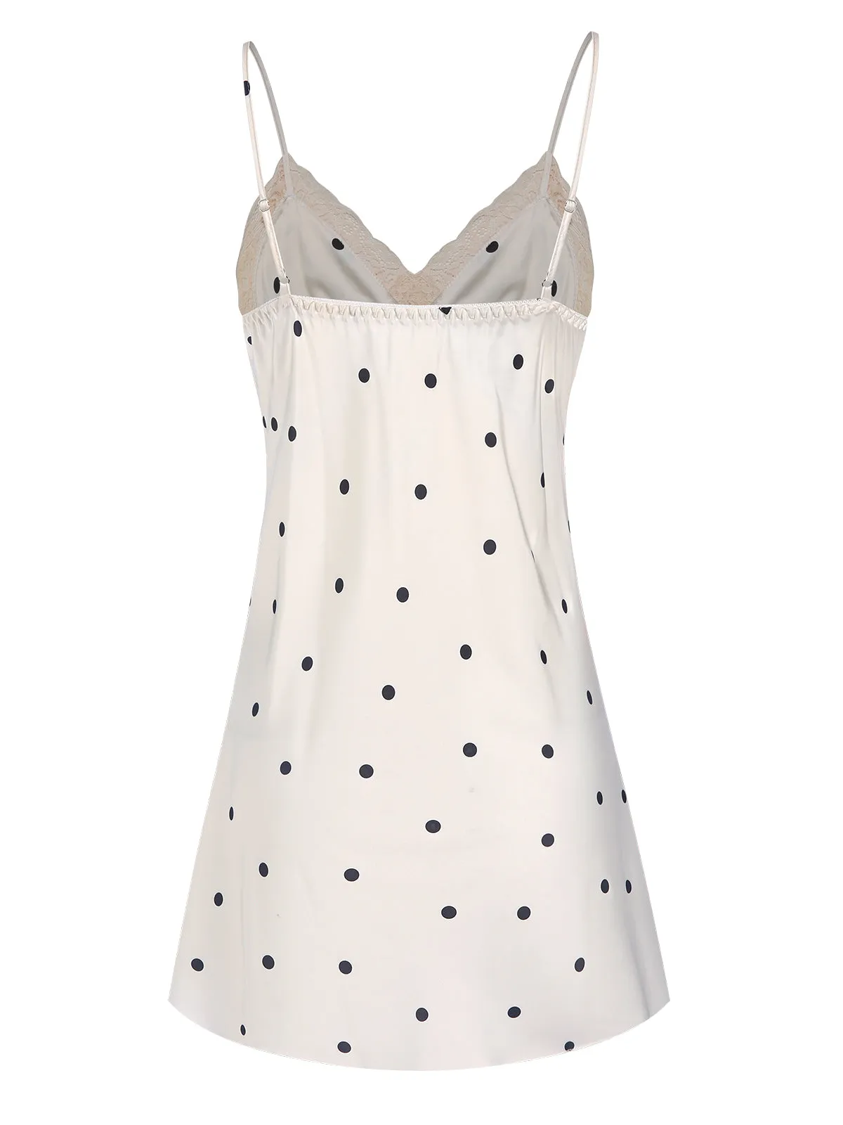 1970s Satin Polka Dot Lace Silk Nightdress sold by Retro Stage product image thumbnail 3