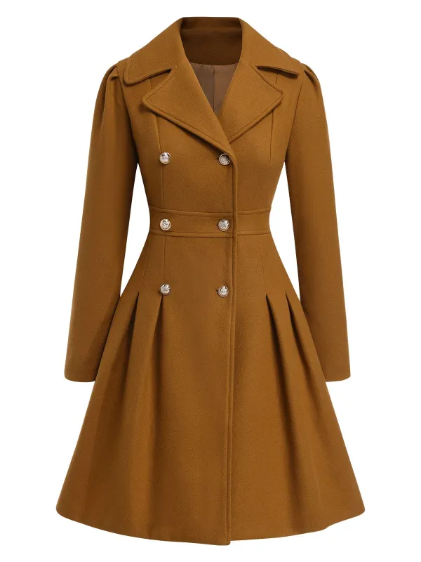 1940s Notched Collar Double-Breasted Dress Coat sold by Retro Stage