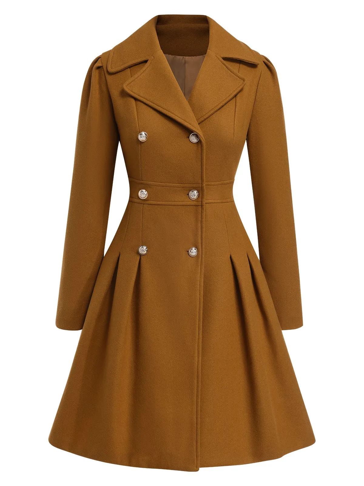 1940s Notched Collar Double-Breasted Dress Coat sold by Retro Stage