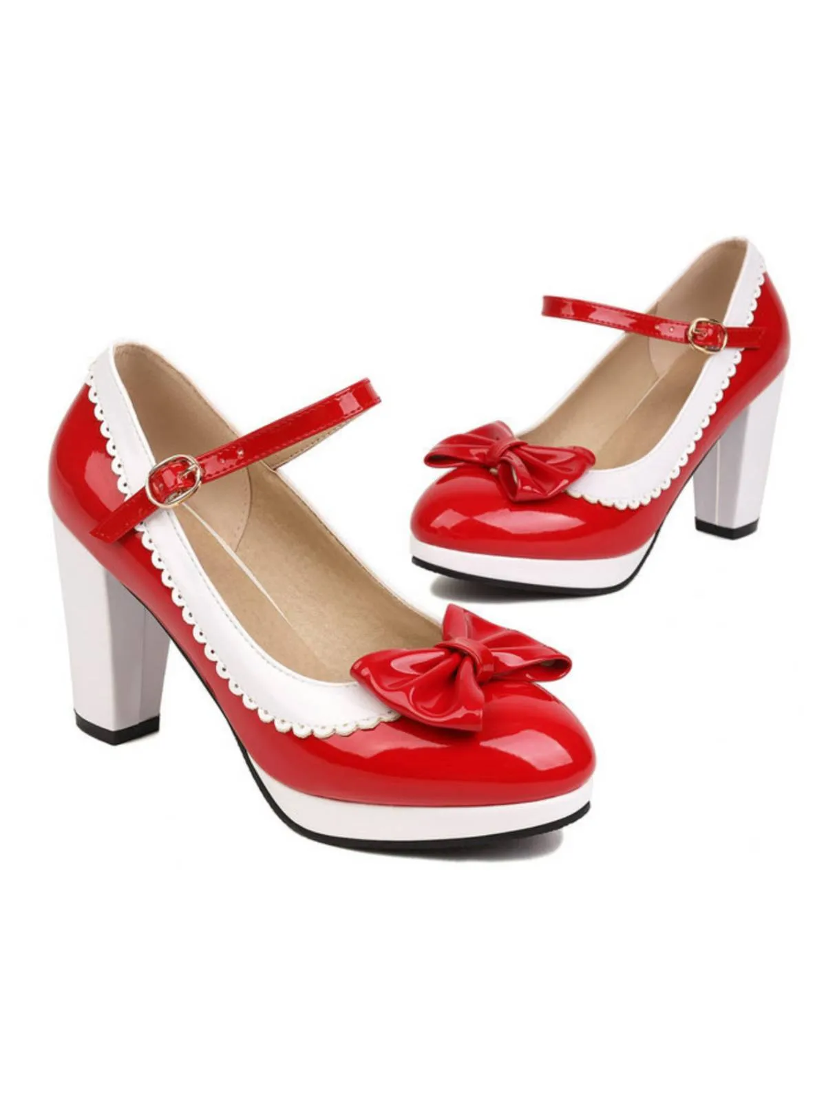 Bowknot Chunky Heels Mary Jane Shoes sold by Retro Stage product image thumbnail 3