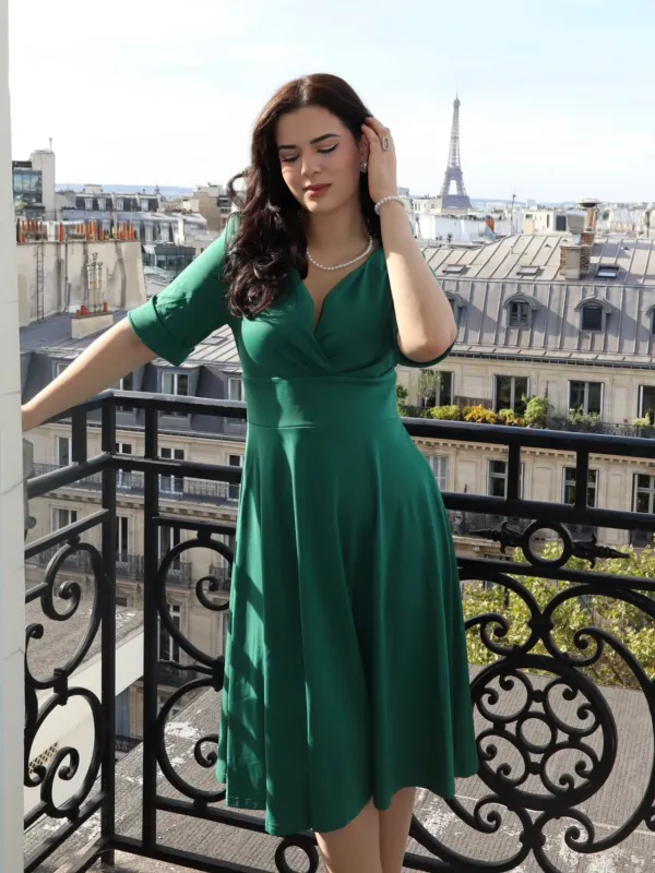 1950s Solid Sweetheart Fold Swing Dress sold by Retro Stage