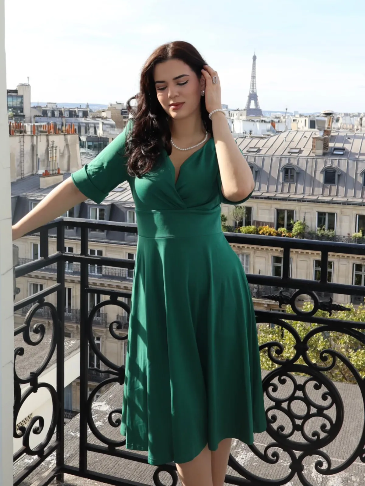 1950s Solid Sweetheart Fold Swing Dress sold by Retro Stage