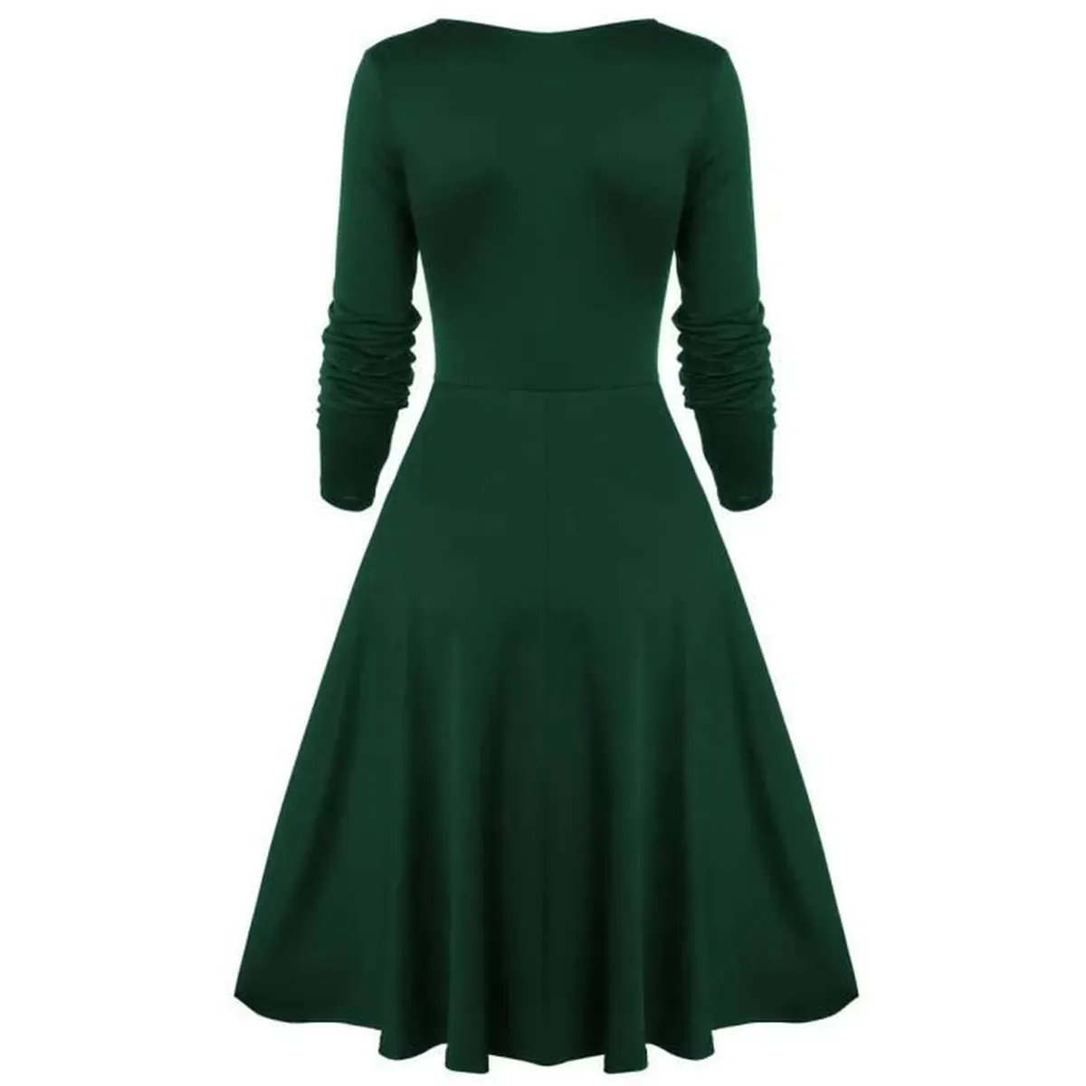 Green 1950s Lace Patchwork Swing Dress sold by Retro Stage product image thumbnail 3