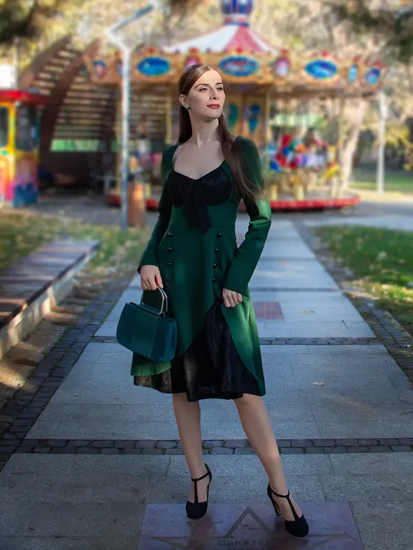 Green 1950s Lace Patchwork Swing Dress sold by Retro Stage