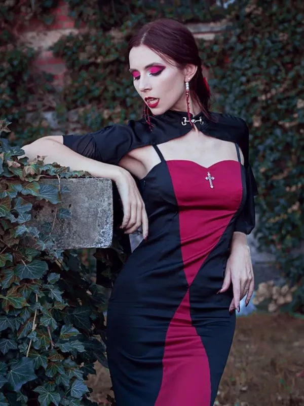 2PCS 1930s Halloween Fishtail Dress & Sheer Coat sold by Retro Stage