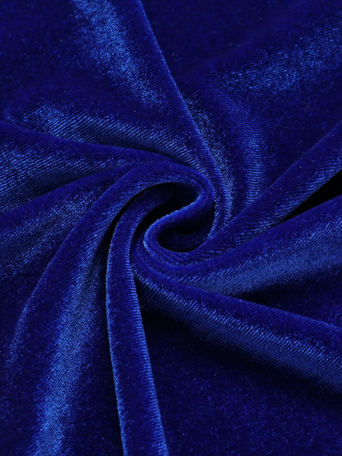 Blue 1960s Solid Drop Shoulder Velvet Dress sold by Retro Stage product image thumbnail 4