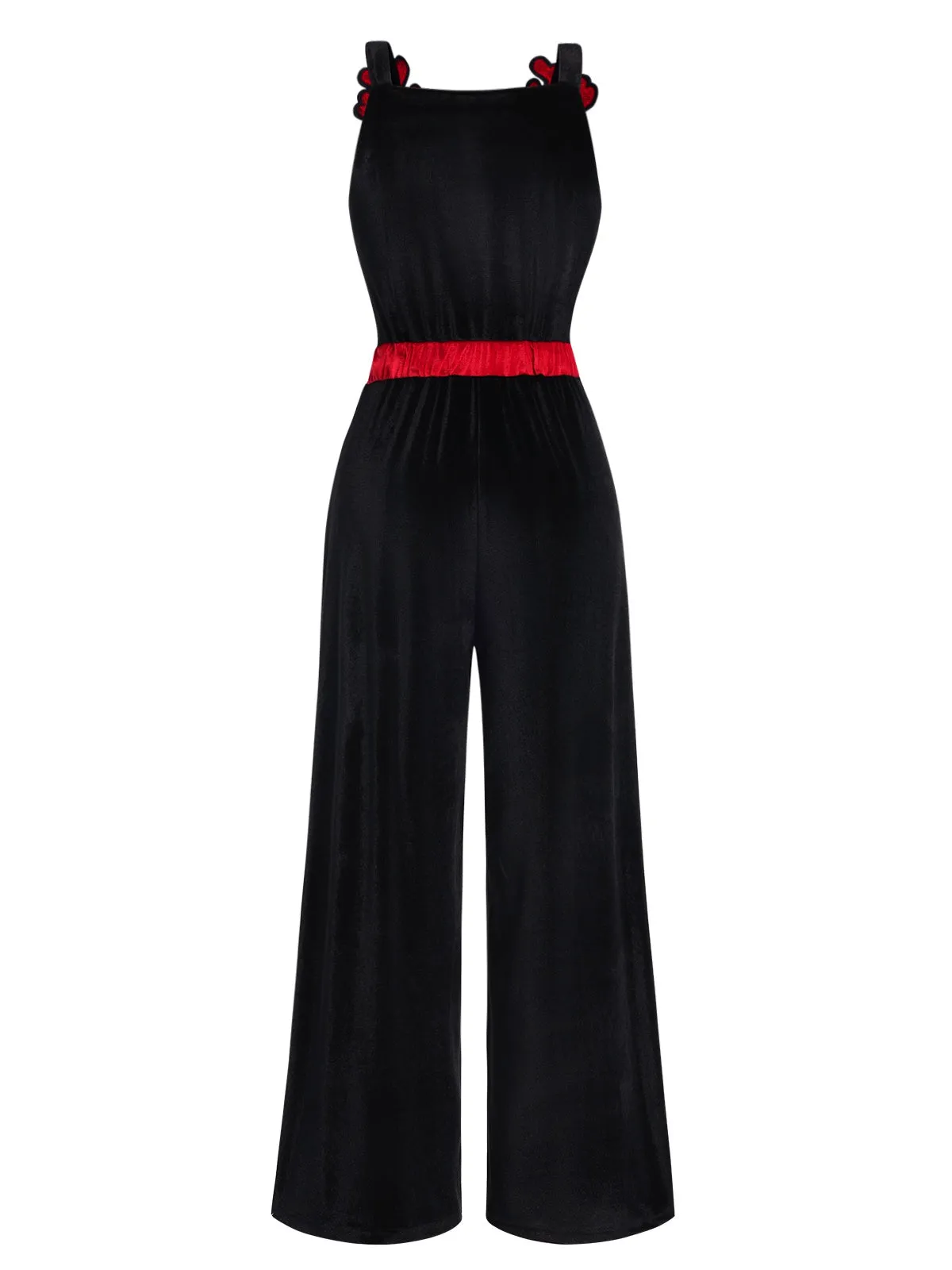 Black 1940s Christmas Elk Plush Velvet Jumpsuit sold by Retro Stage product image thumbnail 4