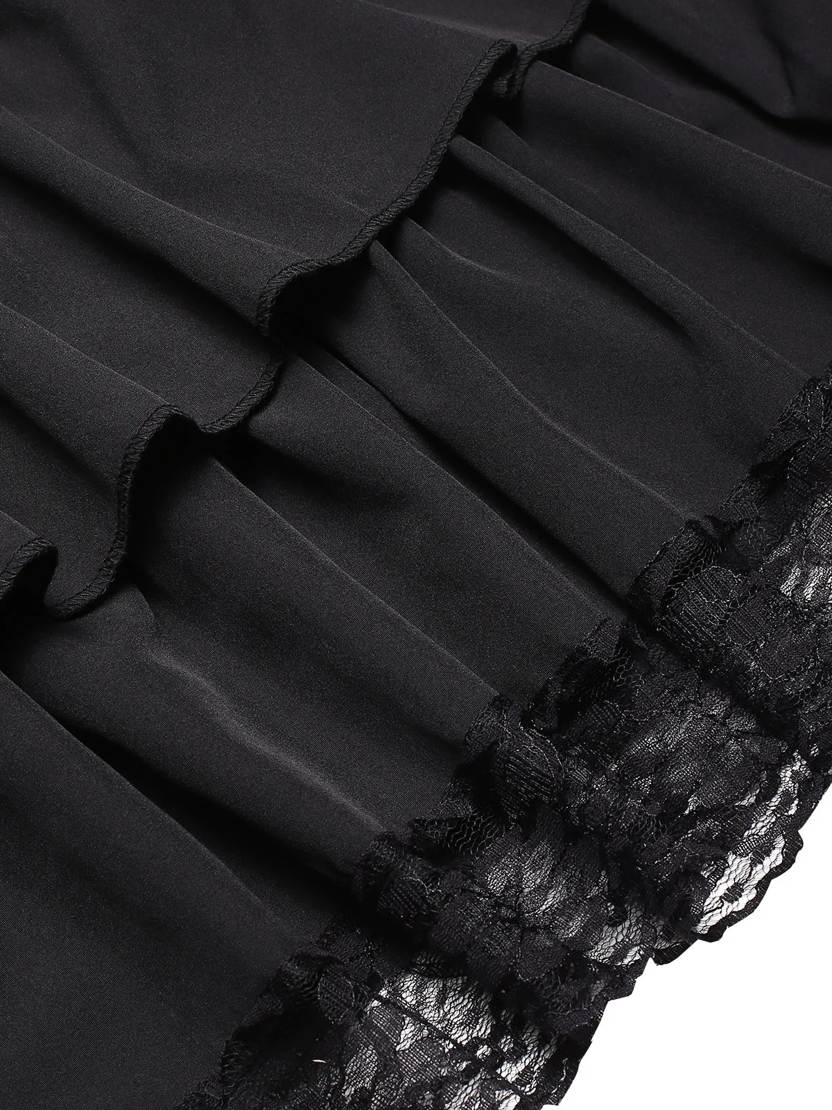 1950S Shirt Neck Suspender Patchwork Layered Dress sold by Retro Stage product image thumbnail 4