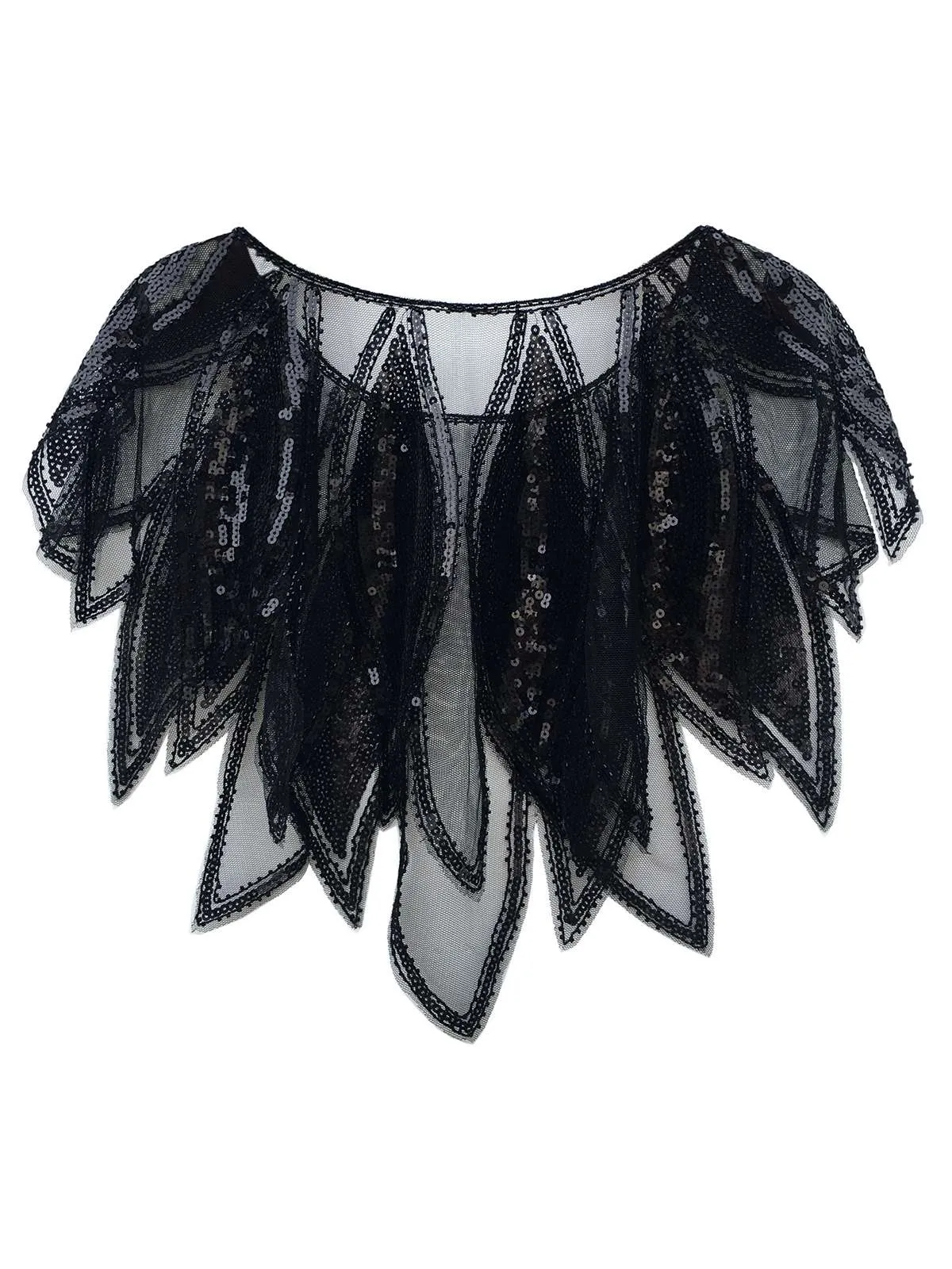 1920s Leaves Shape Sequined Patchwork Cape sold by Retro Stage product image thumbnail 2