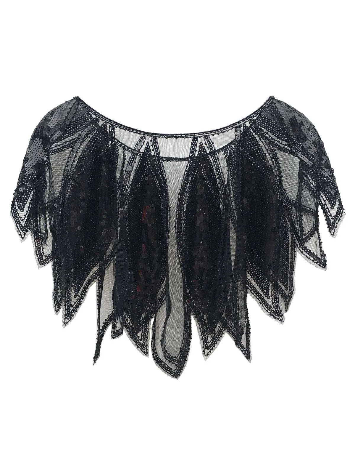 1920s Leaves Shape Sequined Patchwork Cape sold by Retro Stage