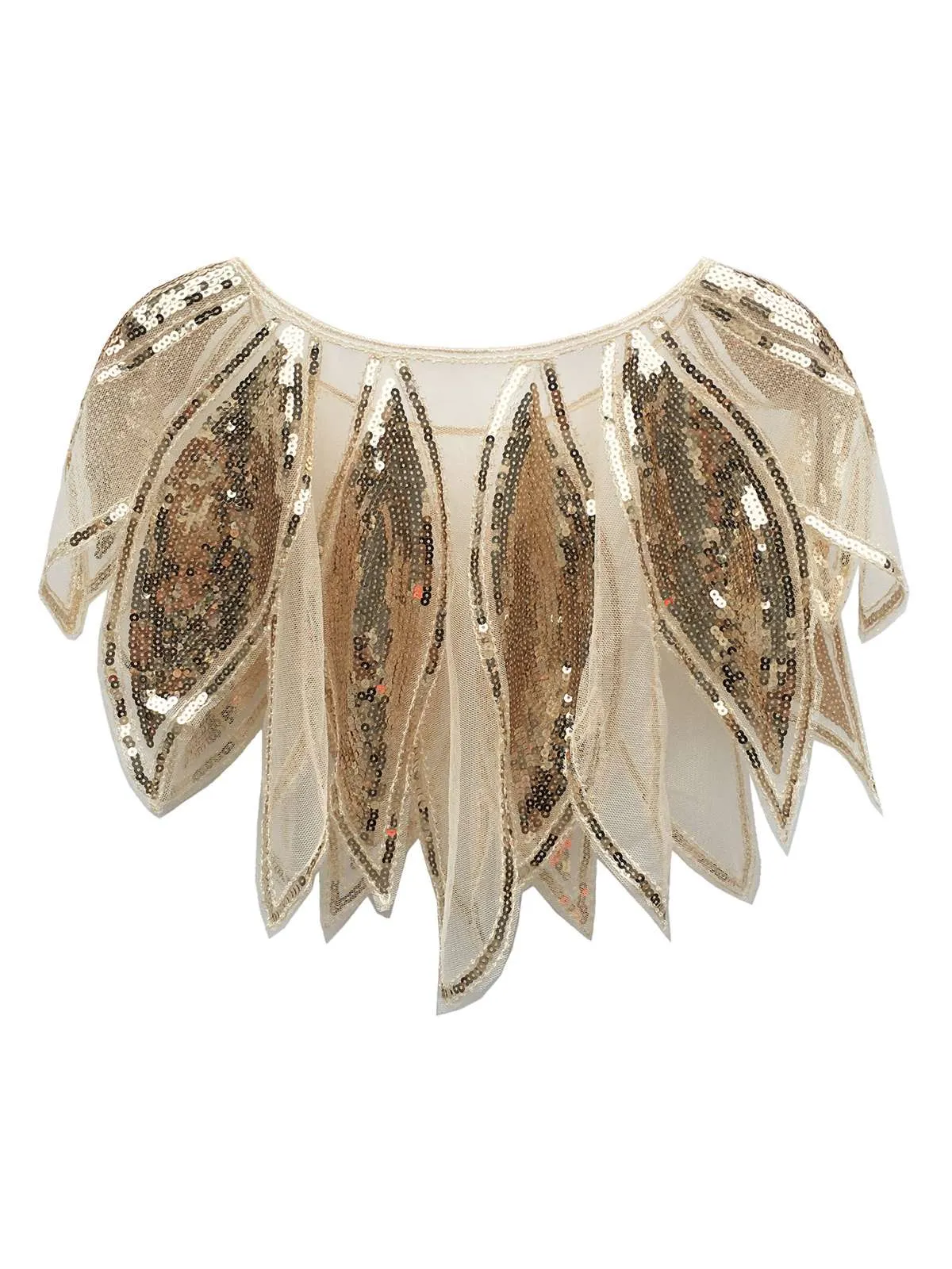 1920s Leaves Shape Sequined Patchwork Cape sold by Retro Stage product image thumbnail 4