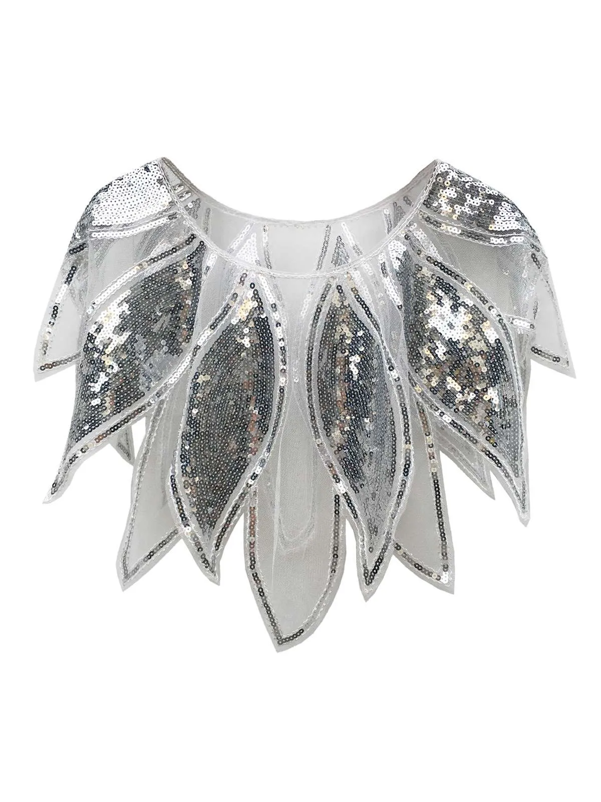 1920s Leaves Shape Sequined Patchwork Cape sold by Retro Stage product image thumbnail 5