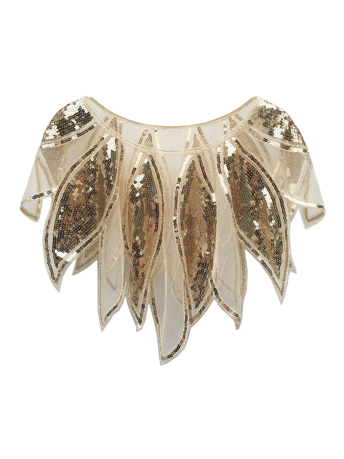 1920s Leaves Shape Sequined Patchwork Cape sold by Retro Stage product image thumbnail 3