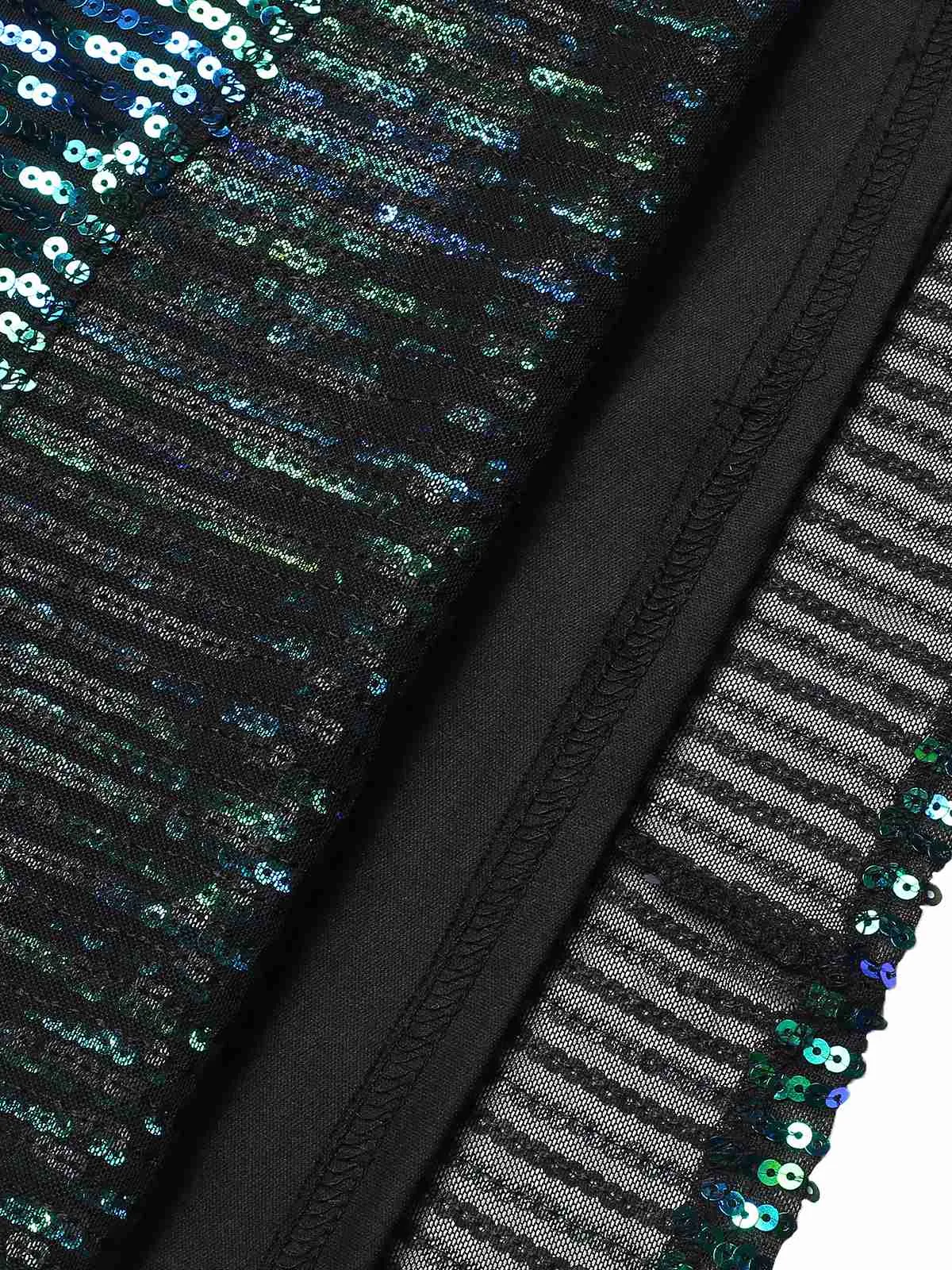 1930s Sequined Tassels Mesh Patchwork Dress sold by Retro Stage product image thumbnail 5