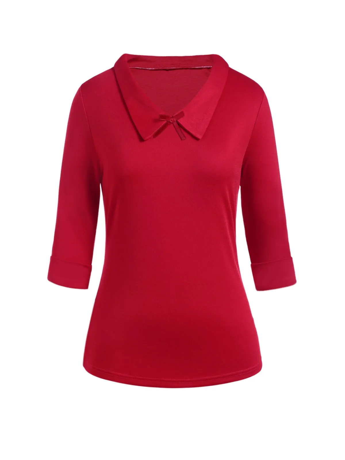 2PCS Red 1940s Lapel Top & Plaid Skirt sold by Retro Stage product image thumbnail 5