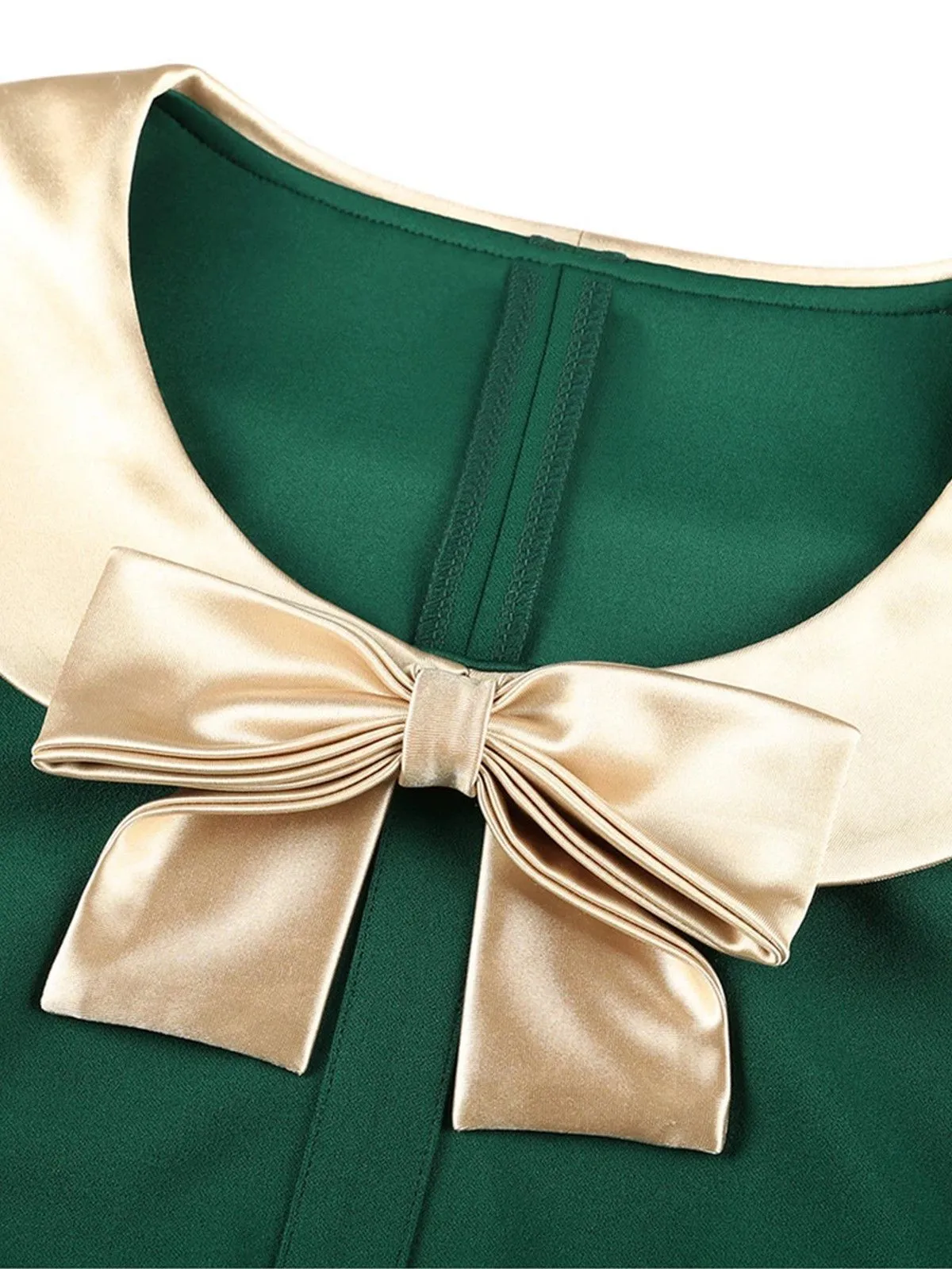 1960s Bow Patchwork Bodycon Dress sold by Retro Stage product image thumbnail 3