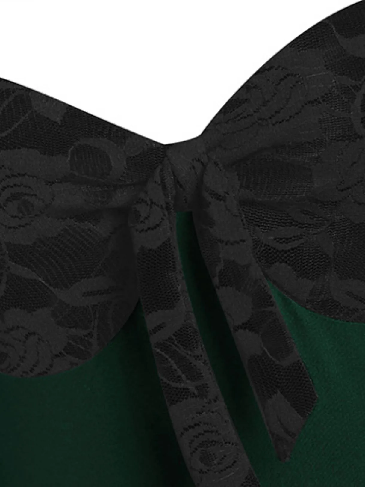 Green 1950s Lace Patchwork Swing Dress sold by Retro Stage product image thumbnail 4