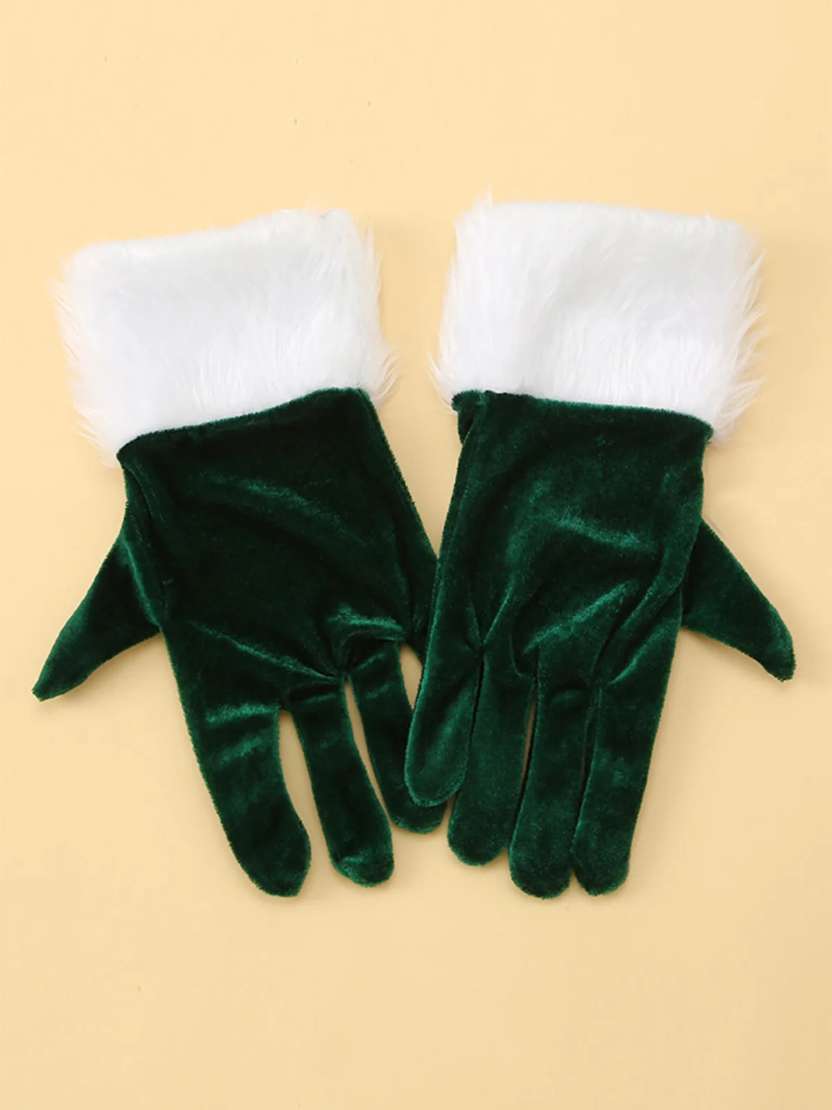 Christmas Velvet With White Fur Cuffs Gloves sold by Retro Stage