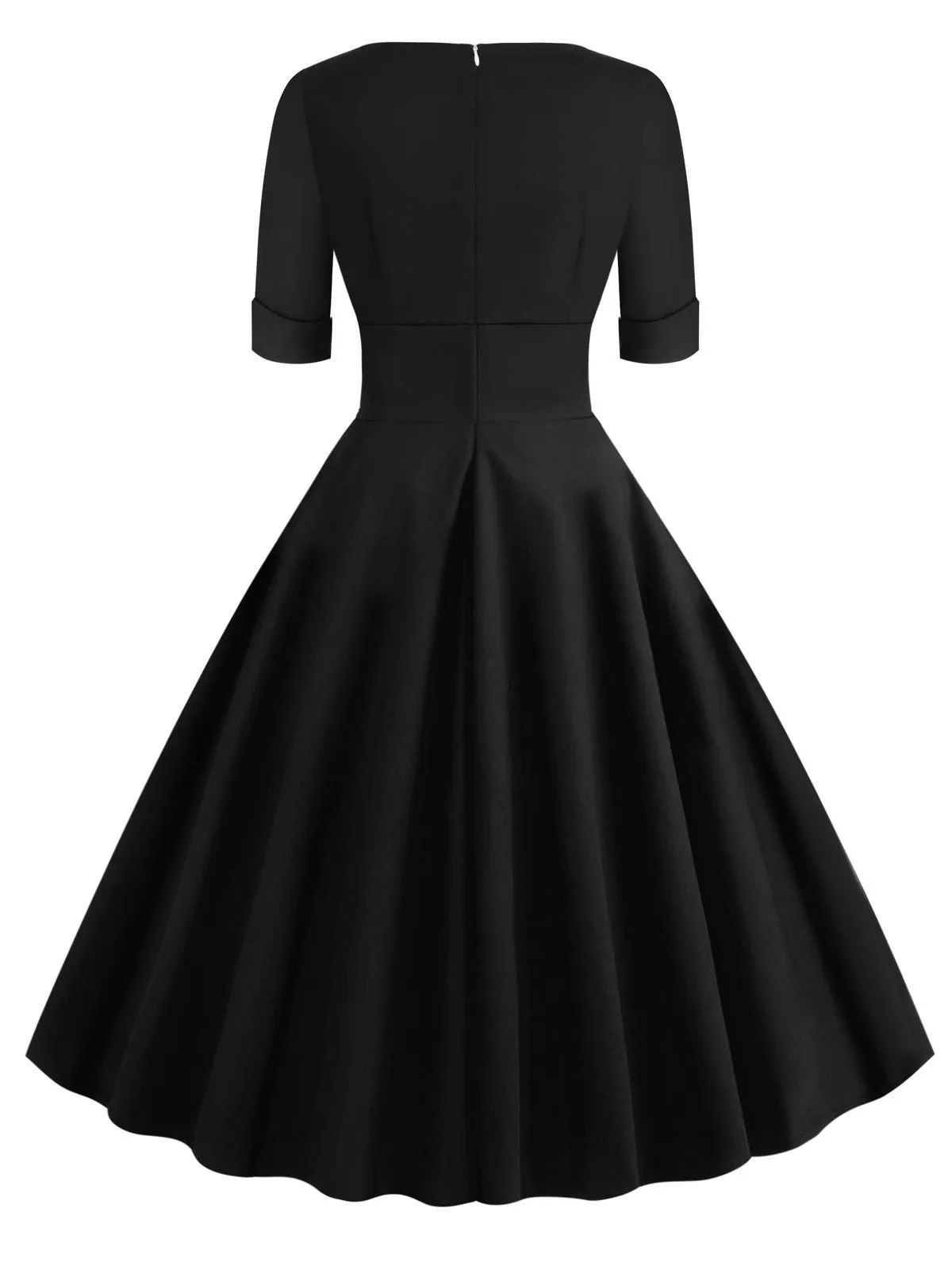 1950s Solid Sweetheart Fold Swing Dress sold by Retro Stage product image thumbnail 4