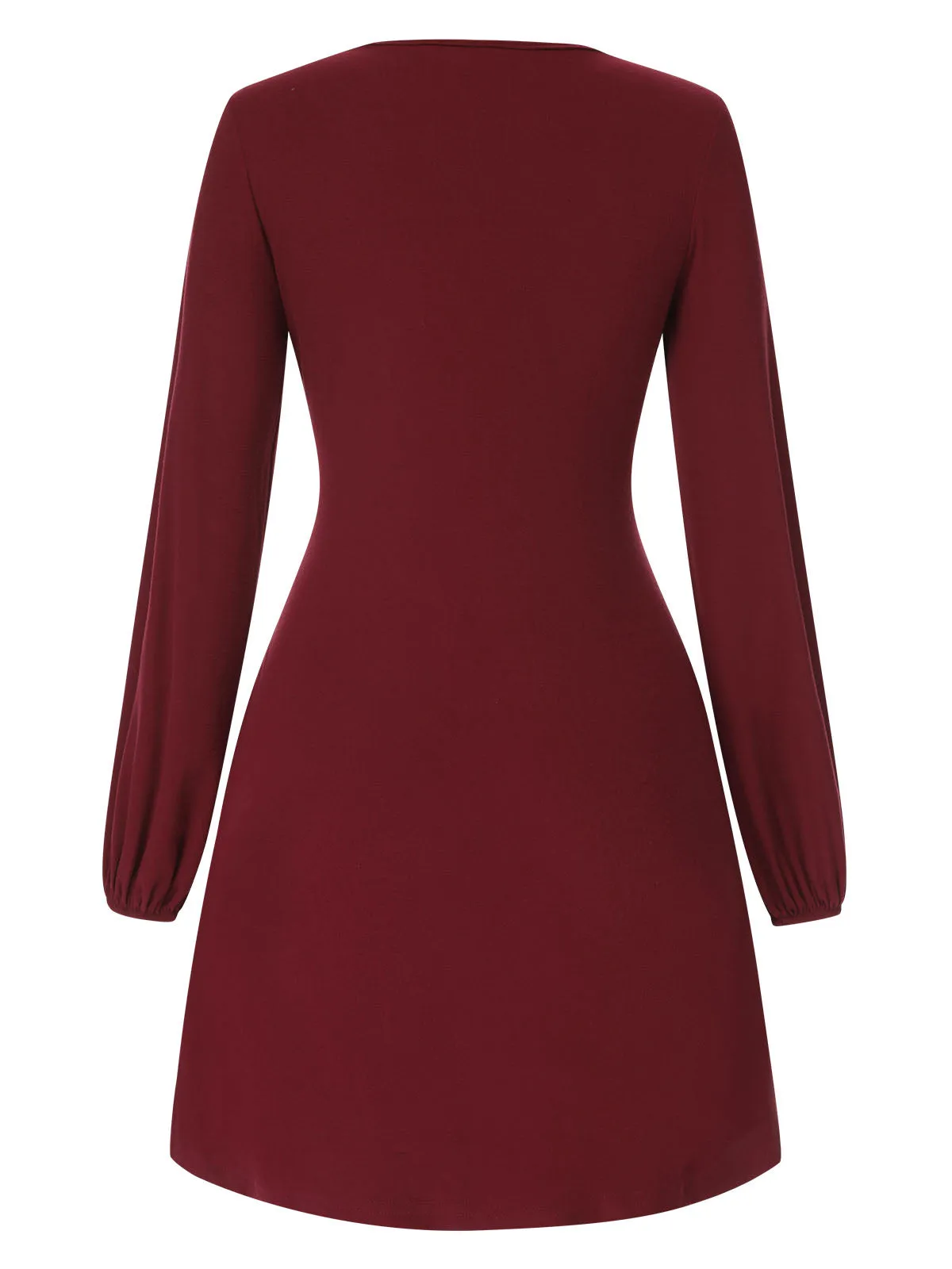 Deep Red 1960s Solid Tie Waist Dress sold by Retro Stage product image thumbnail 2